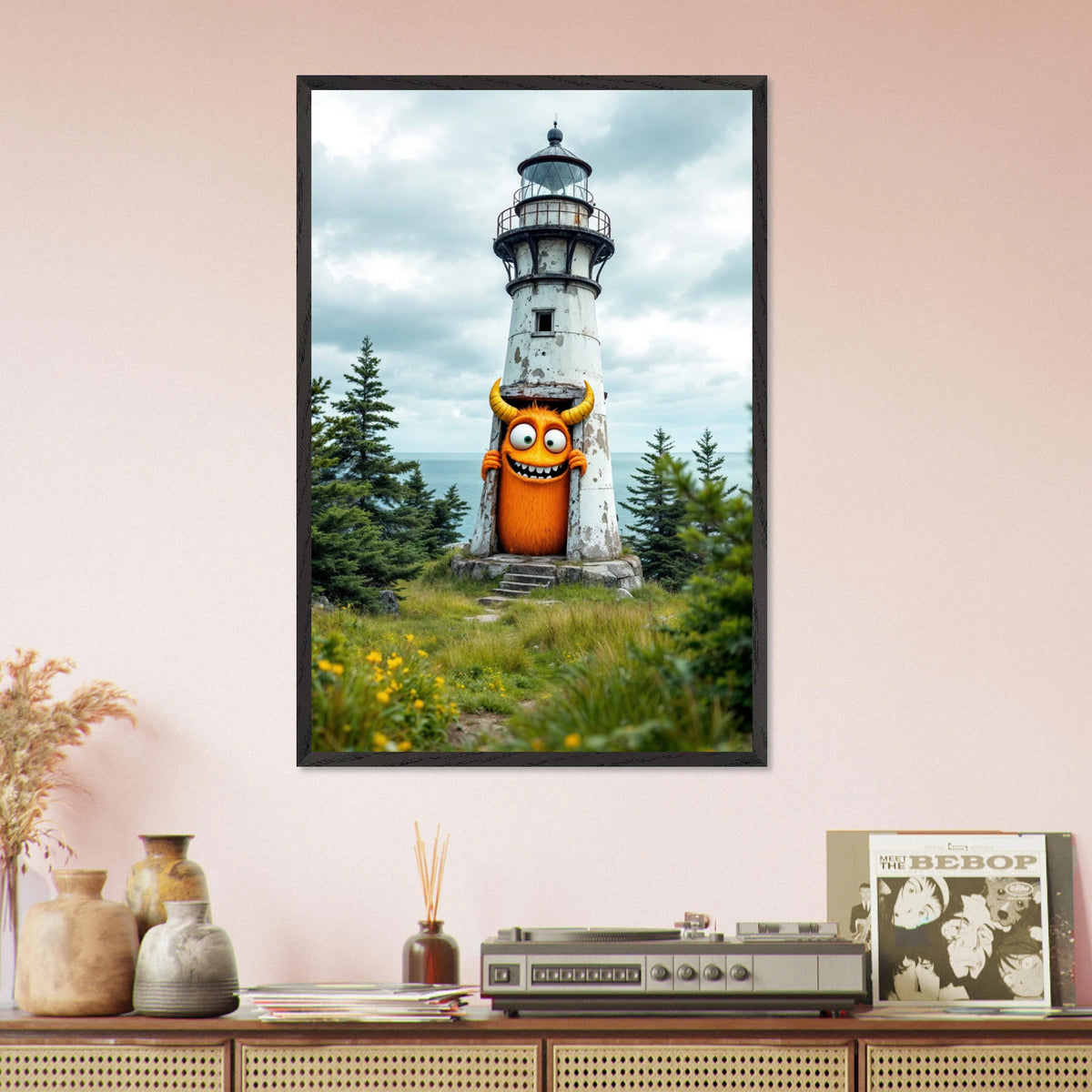 Monster Surprise – Framed Poster - Black frame - Wooden Framed Posters