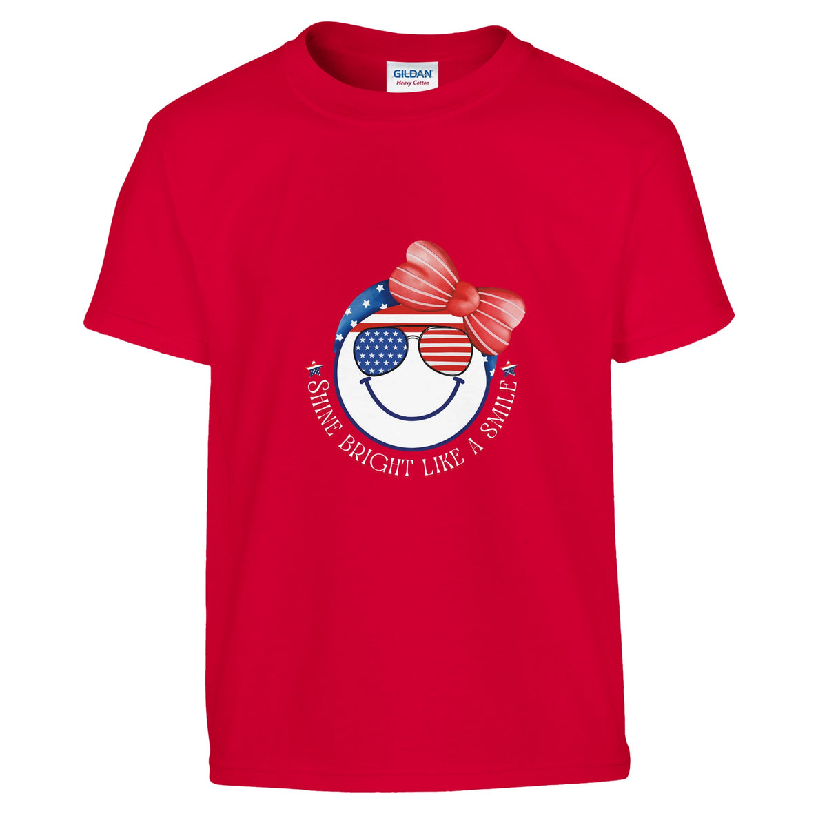 Smiling Through the Stars and Stripes - Red - T-Shirts