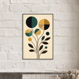 Gift Mid-Century Blooms – Premium Metal Framed Poster Art - - Metal Framed Posters