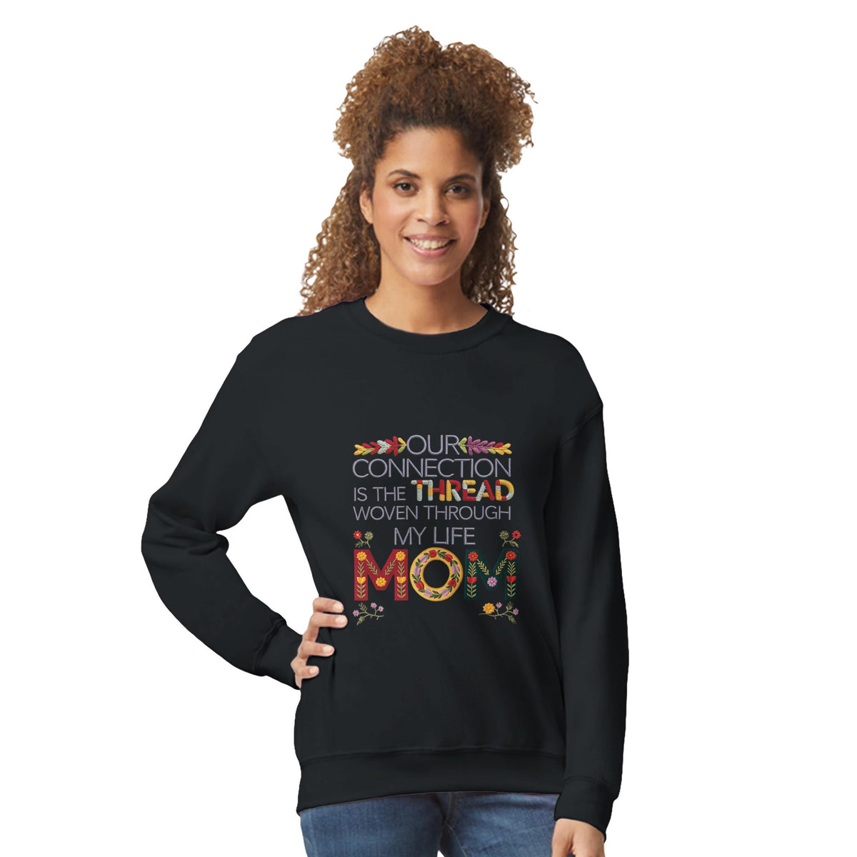 Woven Connections - Celebrate Your Bond with Mom - Black - Sweatshirts