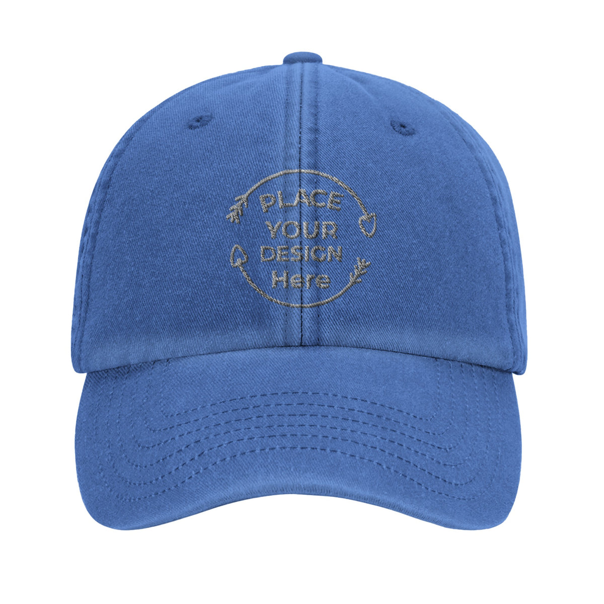 Timeless Elegance - Vintage Cotton Dad Hat - Vintage Cornflower - Print Material