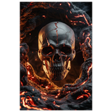 Lava Skull Aluminum Art – A Fiery Gift of Power - Default Title - Metal Framed Posters