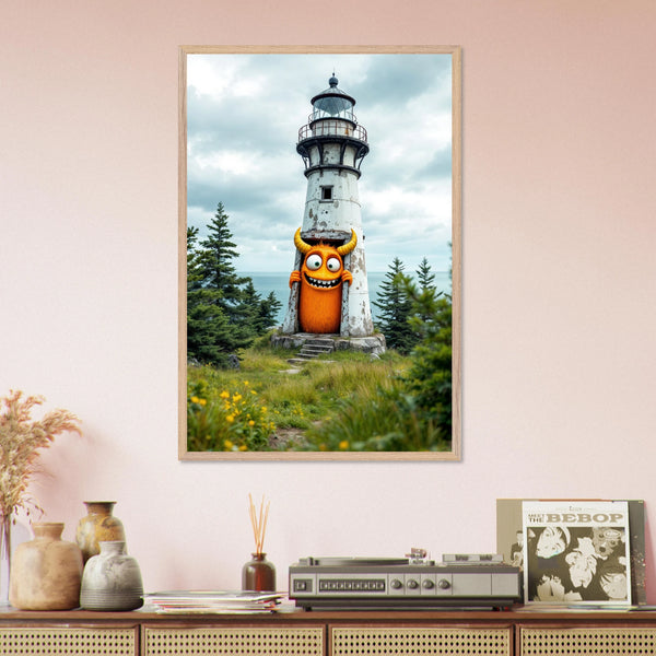 Monster Surprise – Framed Poster - Wood frame - Wooden Framed Posters