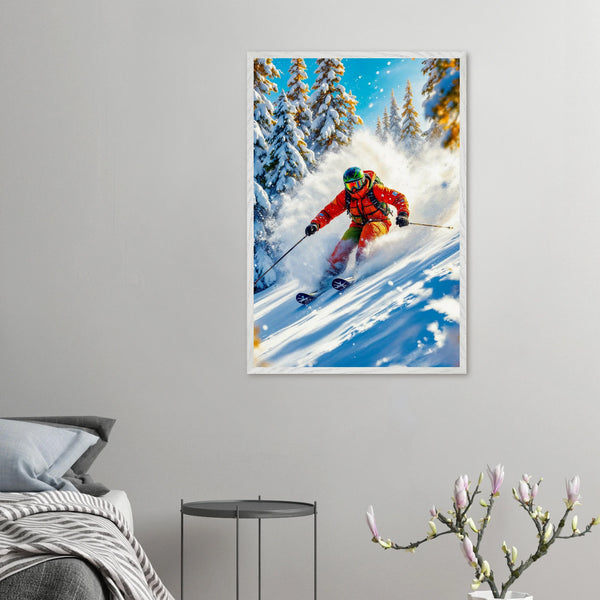 Gift the Thrill – Adrenaline Ski Framed Wall Poster - - Wooden Framed Posters