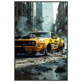 Urban Racer Car Poster Gift for Him - - Metal Framed Posters