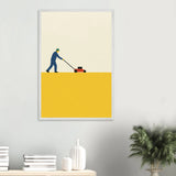 Mow Day Framed Poster – Clean Lines, Clear Memories - White frame - Wooden Framed Posters