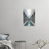 Minimalist Corridor - Architectural Serenity Framed Poster - 40x60 cm 16x24″ Wood frame - Wooden Framed Posters