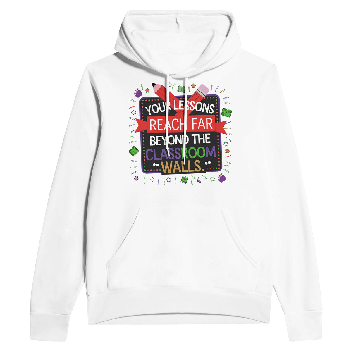 Teacher Appreciation - Reach Far Beyond Hoodie - White - Hoodies