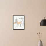 Serene Japanese Elegance - Framed Line Art - - Wooden Framed Posters