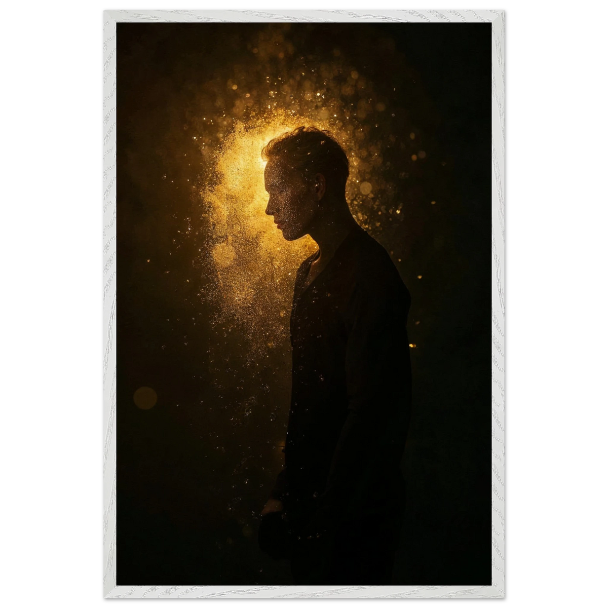 Golden Thought – Framed Art Gift - - Wooden Framed Posters