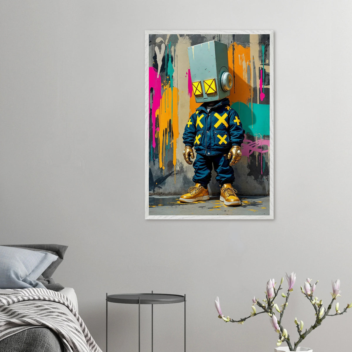 Gift Bold Energy – StreetBot Pop Art Framed Poster - - Wooden Framed Posters