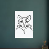 Silent Purr - Sleek Cat Line Drawing on Canvas - 60x90 cm 24x36″ - Canvas Prints