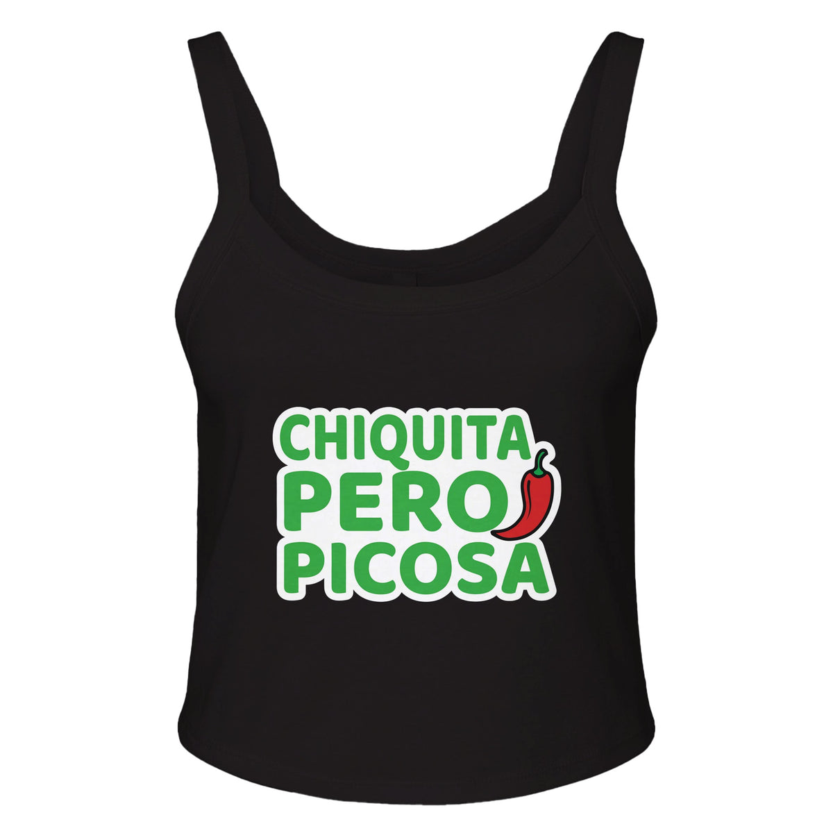 Hot & Petite - Chiquita Pero Picosa Apparel - solid blk blend - Tank Tops