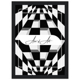 Modern Maze - Aim of Art Illusion - A4 21x29.7 cm 8x12″ Black frame - Wooden Framed Posters