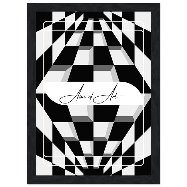 Modern Maze - Aim of Art Illusion - A4 21x29.7 cm 8x12″ Black frame - Wooden Framed Posters