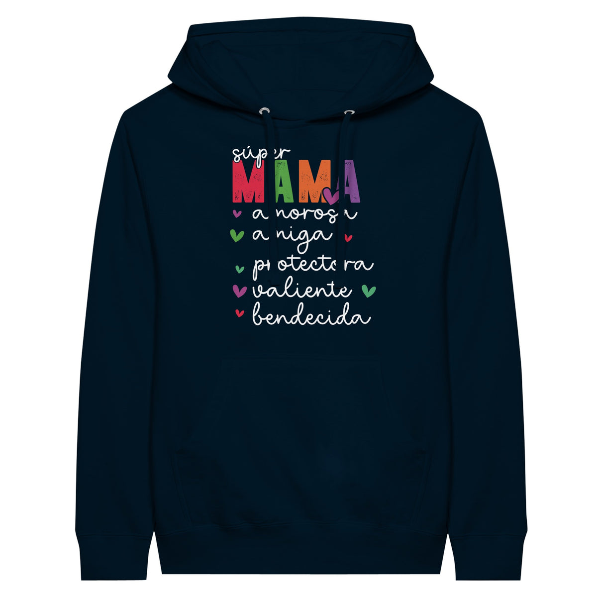 Soulful Sentiments - Embrace Every Emotion Unisex Pullover Hoodie - Navy - Print Material