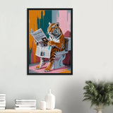 Gift Humor – Pop Art Tiger Framed Canvas - Black frame - Canvas