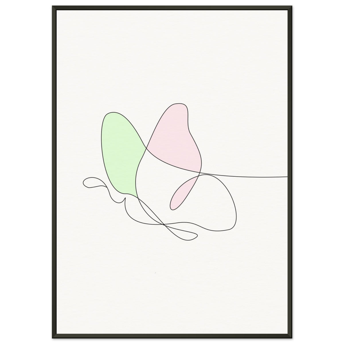 Fluttering Elegance - Minimalist Butterfly - 50x70 cm 20x28″ - Metal Framed Posters