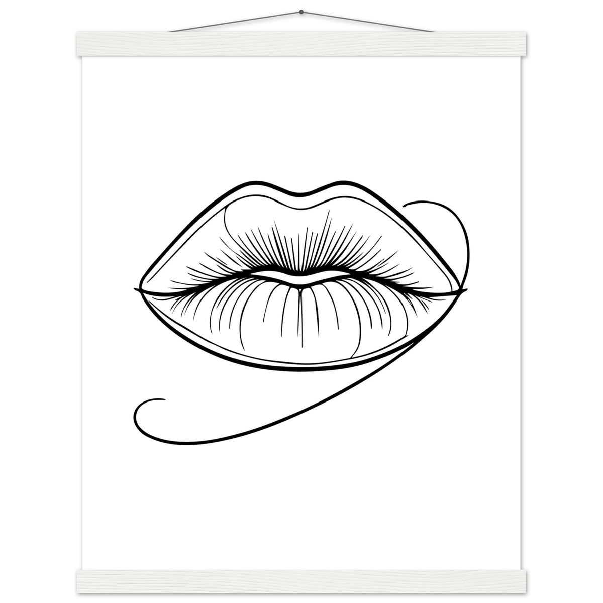 Lips of Expression - Minimalist Art on Premium Poster - 40x50 cm 16x20″ White wall hanger - Posters With Hanger