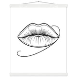 Lips of Expression - Minimalist Art on Premium Poster - 40x50 cm 16x20″ White wall hanger - Posters With Hanger