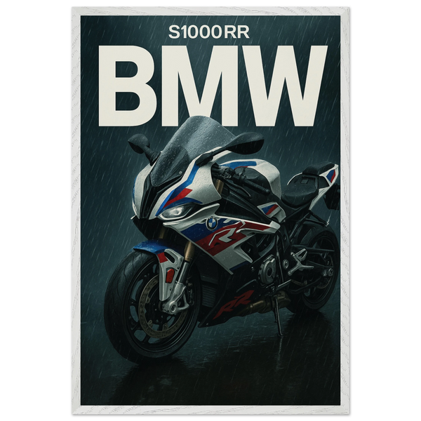 BMW S1000RR Wooden Framed Poster – Gift for Bike Lovers - Default Title - Wooden Framed Posters