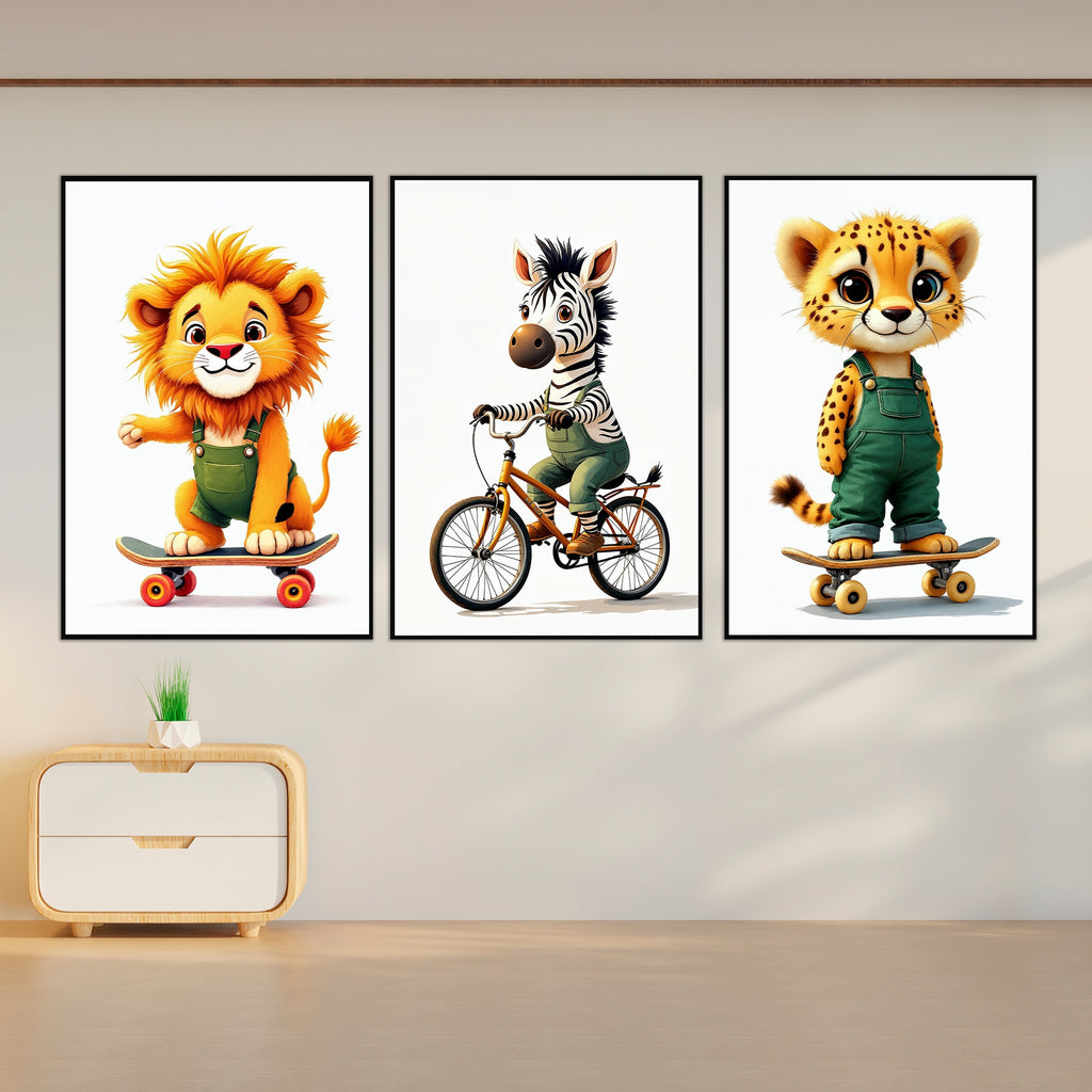 Safari Squad - Wood and Metal Framed Poster - - Framed Posters