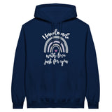 Handmade with Love - Rainbow Text Unisex Hoodie - Navy - Hoodies