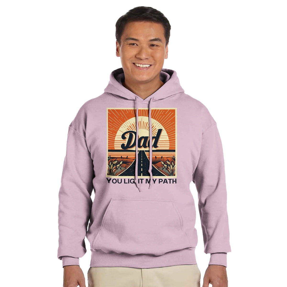 Sunset Serenity - For the Dad Who Inspires - Light Pink - Hoodies