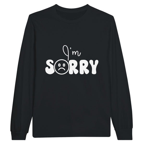 Apology in Threads - Wearable Regrets on Cotton - Black - Long Sleeve T-shirts