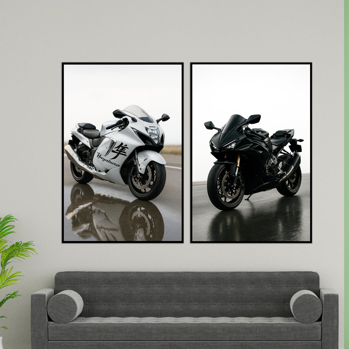 Superbike Legends Wall Art – Gift of Power & Precision - Gold Metal Glossy Photo - Framed Posters