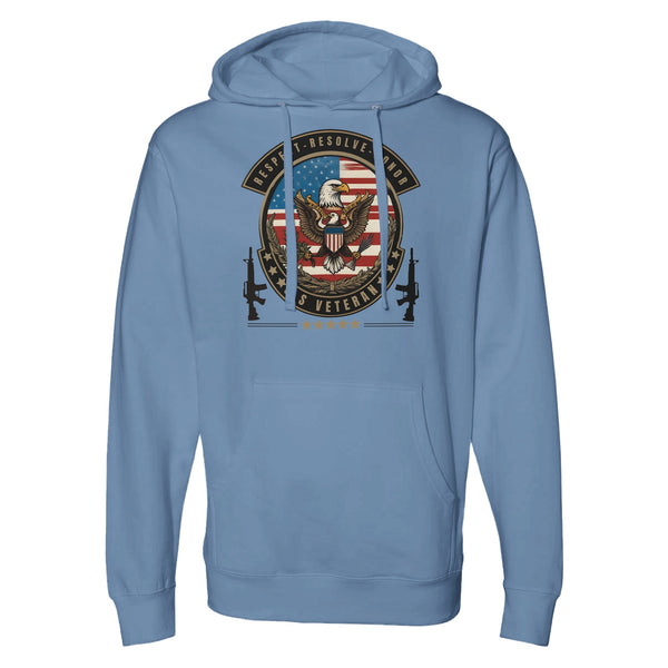 Defender's Emblem - Bold U.S. Veteran Hoodie - Royal Heather - Sweatshirts