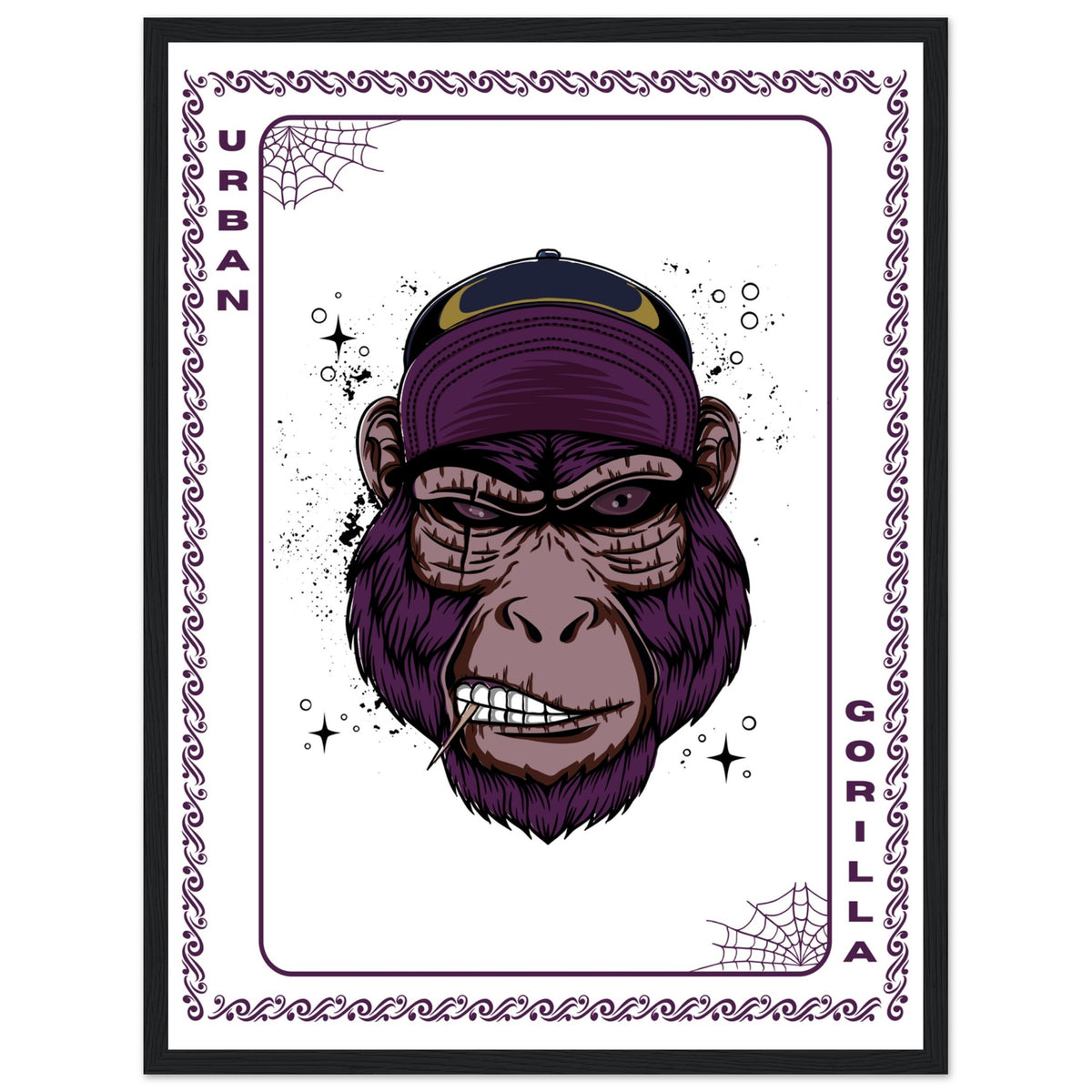 Elevate Your Decor - Steampunk, Funky, and Urban Gorilla Poster Set - 45x60 cm 18x24″ Black frame Urban Gorilla - Wooden Framed Posters