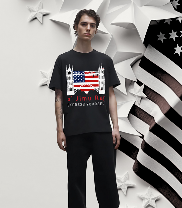 Patriotic Blueprint - Men's Boxy T-Shirt - - T-shirts