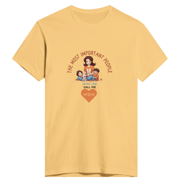 Love's Embrace - The Most Important People Call Me MOM Tee - Banana Cream - Print Material