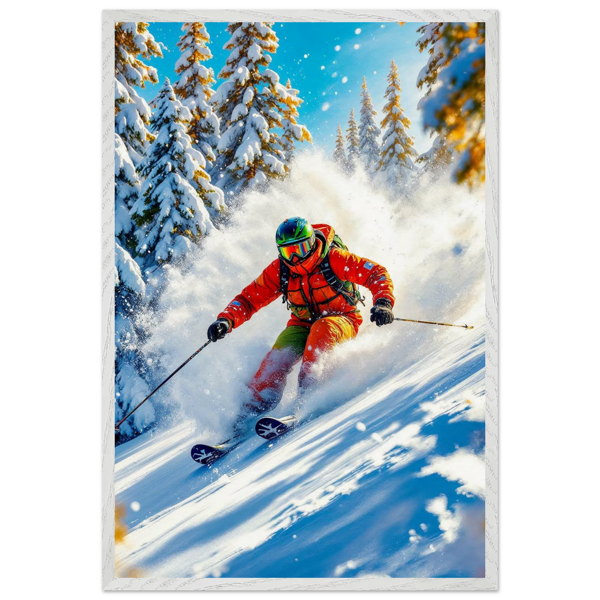 Gift the Thrill – Adrenaline Ski Framed Wall Poster - - Wooden Framed Posters