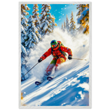 Gift the Thrill – Adrenaline Ski Framed Wall Poster - - Wooden Framed Posters