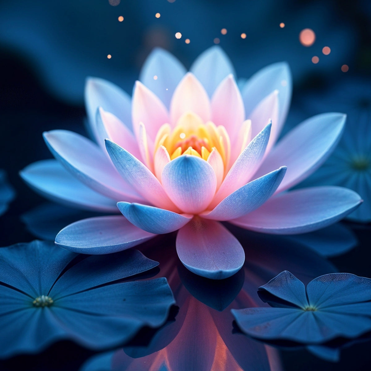 Luminous Lotus Reflection - - Framed Posters