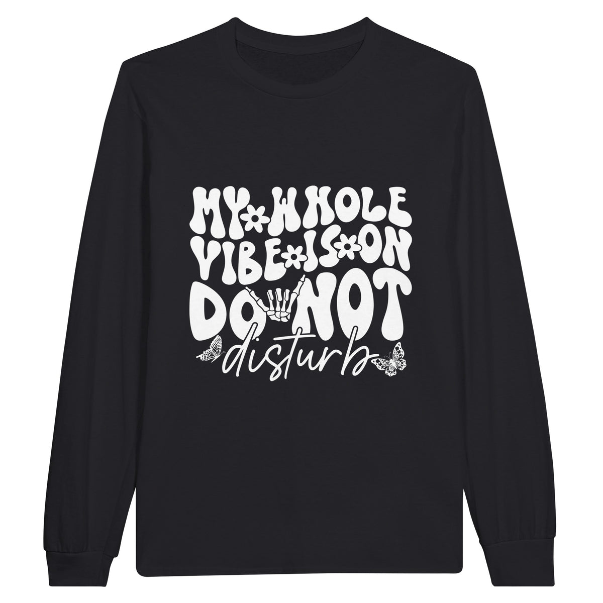 Vibing in Style - Disturbance-Free Attire - Black - Sweatshirt