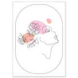 Ethereal Blossom Muse - Framed Line Art Poster - 70x100 cm 28x40″ White frame - Wooden Framed Posters