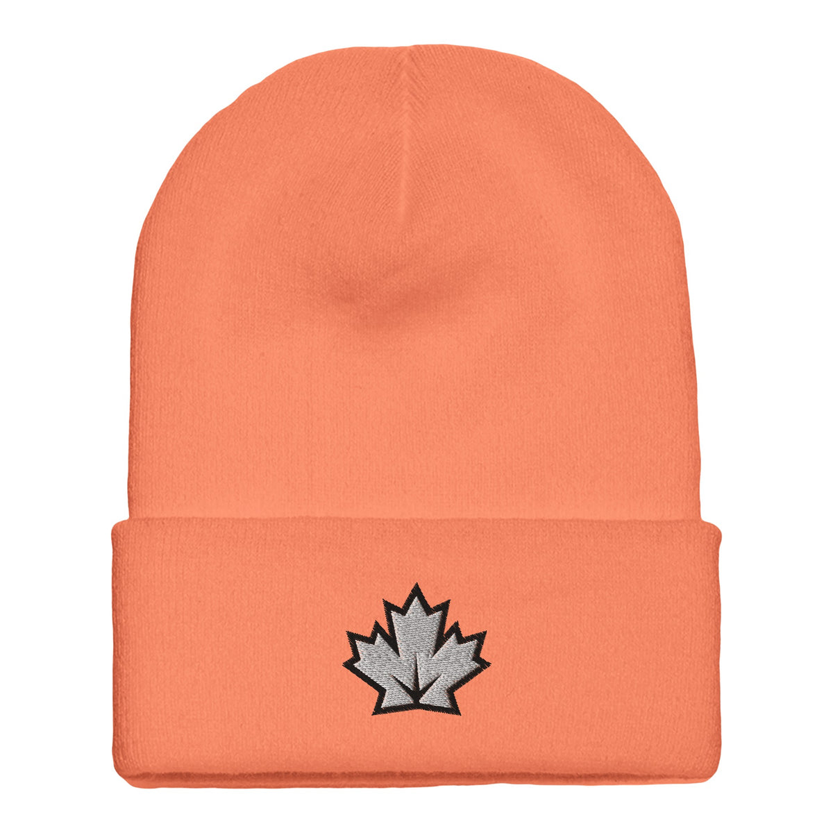 Fall Foliage Fantasy - Autumn Leaf Minimalist Headwear - blaze orange - Beanies