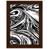 Black & White Swirl - Premium Matte Framed Poster - 13x18 cm 5x7″ Dark wood frame - Metal Framed Posters