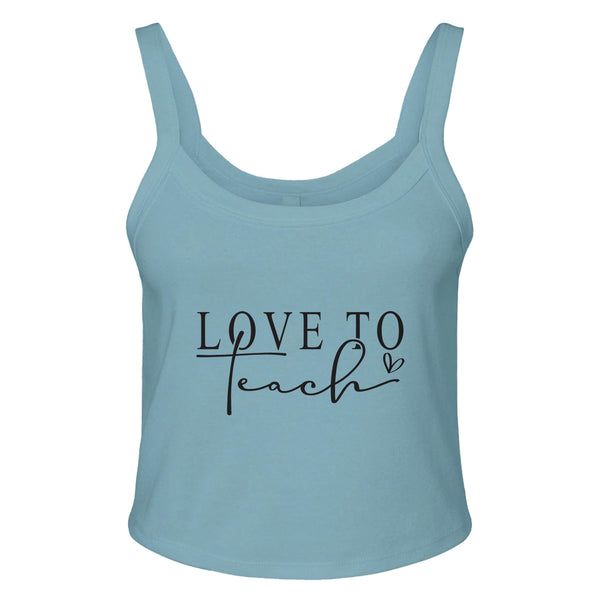 Educator's Pride - Love to Teach Cotton Tank - sld baby blu bln - Tank Tops