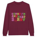 Awkward Charm - Flaunt Your Quirkiness in Style - Maroon - Long Sleeve T-shirts