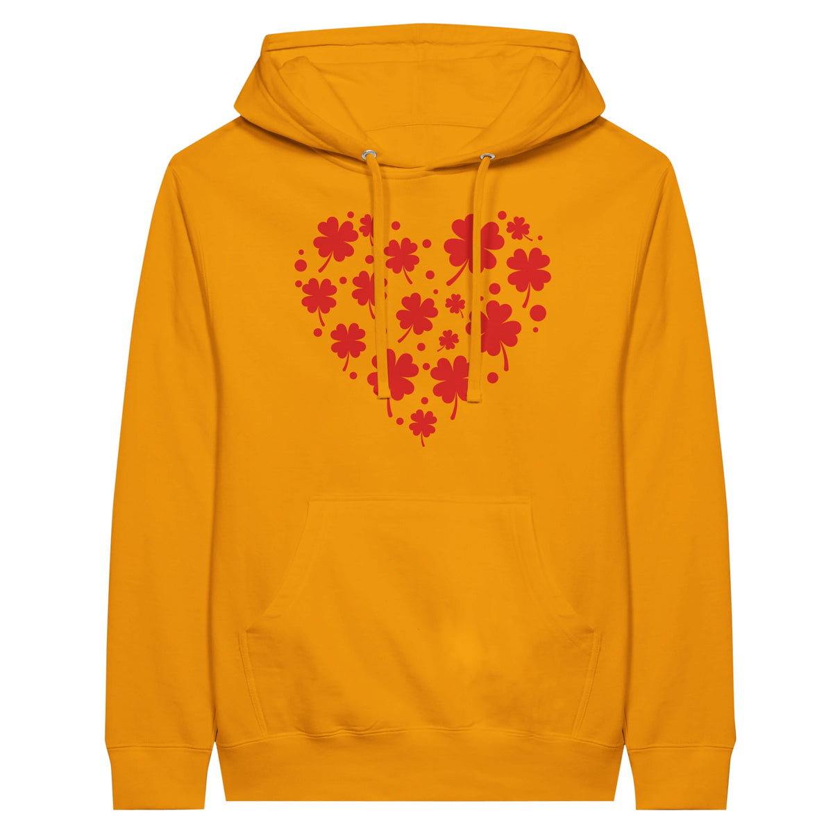 Blooming Memories - Red Heart Flower Unisex Hoodie - Gold M - Hoodies