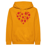 Blooming Memories - Red Heart Flower Unisex Hoodie - Gold M - Hoodies