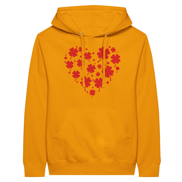 Blooming Memories - Red Heart Flower Unisex Hoodie - Gold M - Hoodies