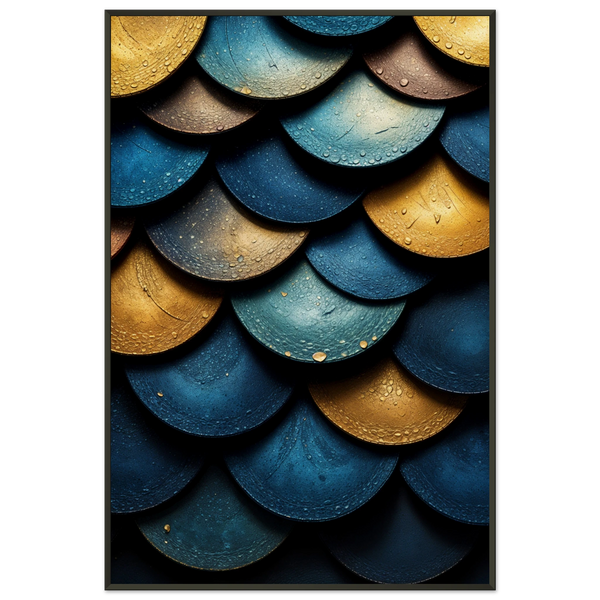 Golden Scales - Textured Abstract Framed Poster - - Metal Framed Posters
