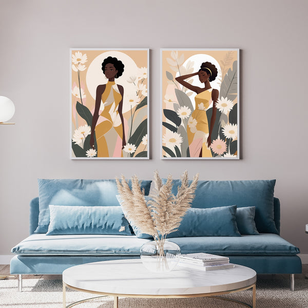 Elegant Blossoms - Feminine Grace - 16x24 - Framed Posters