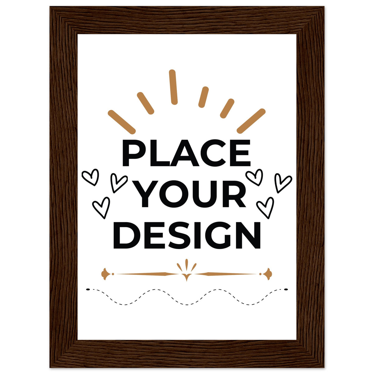 Vivid Decor - Semi-Glossy Customizable Posters with Sturdy Wooden Frames - 13x18 cm 5x7″ Dark wood frame - Wooden Framed Posters