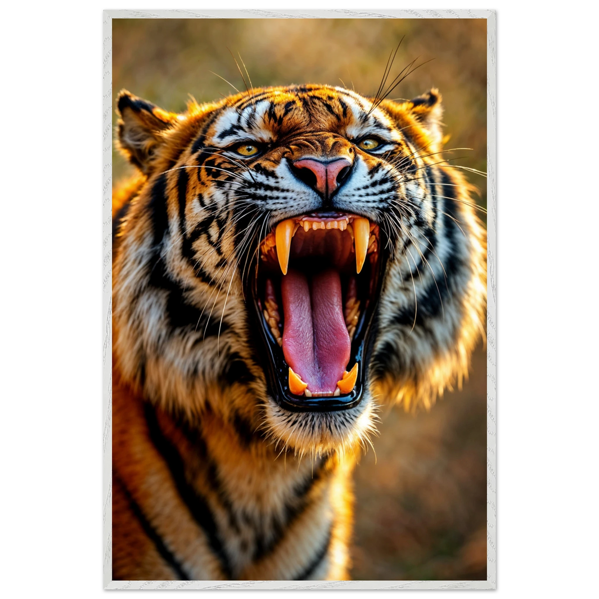 Unleash the Wild – Framed Tiger Poster for Gifting - - Wooden Framed Posters